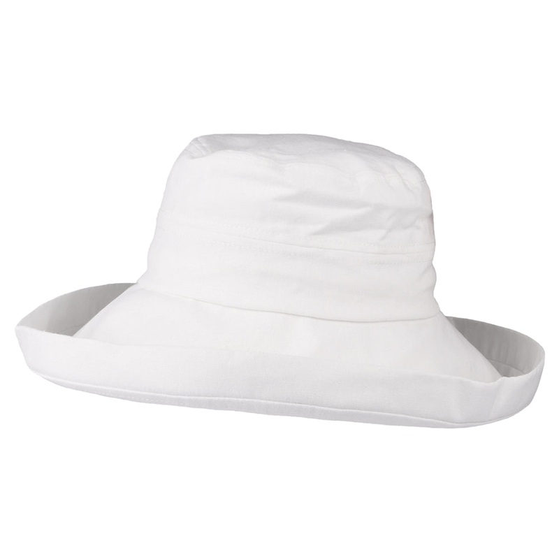 sur la tte Lily Linen-Cotton Packable Sun Hat – White M