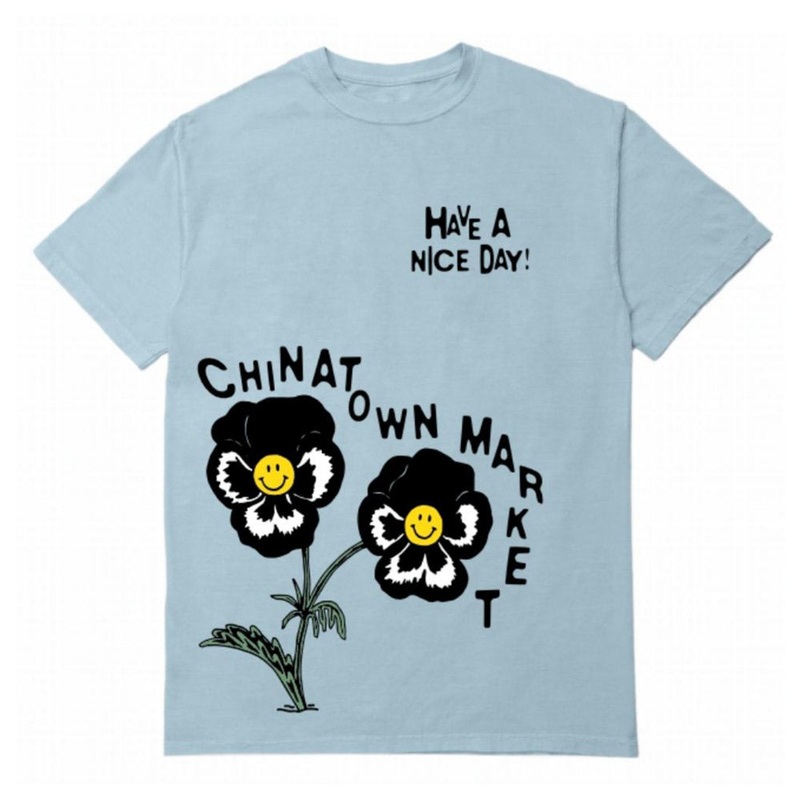 Chinatown Market SMILEY FLOWER T-SHIRT (Blue) m