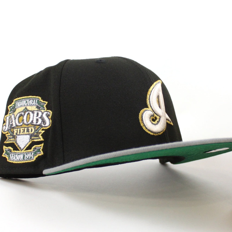 Cleveland Indians Jacobs Field New Era 59Fifty Fitted Hat (Black, Misty Morning Green Under Brim) 7