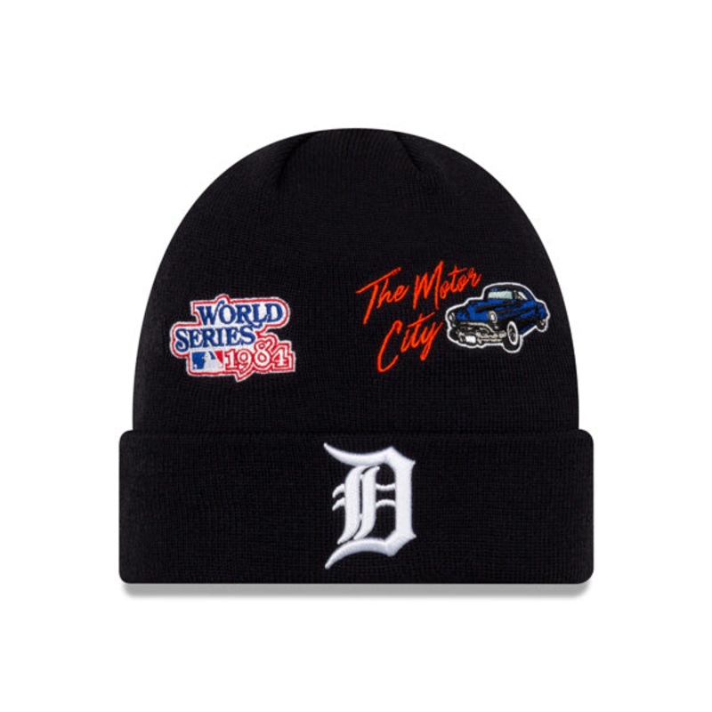 Detroit Tigers New Era WORLD SERIES CITY TRANSIT Cuffed Knit MLB Hat – Navy