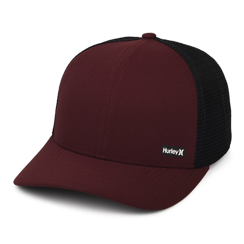 Hurley Hats League Flexfit Trucker Cap – Burgundy-Black Adjustable
