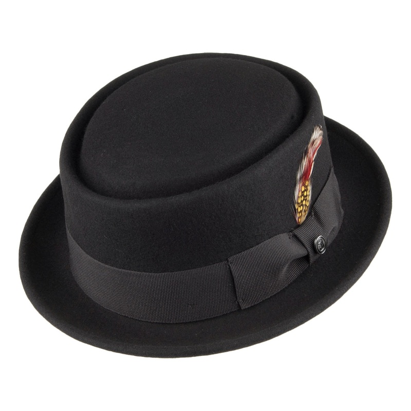 Jaxon & James Crushable Wool Pork Pie Hat – Black S