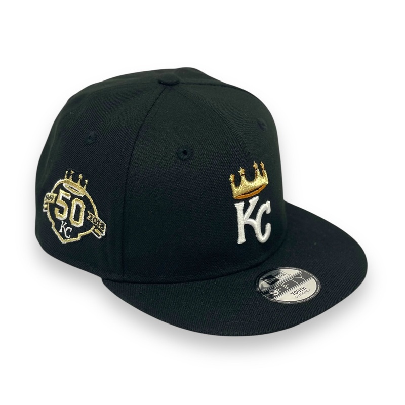 “KIDS” KANSAS CITY ROYALS (BLACK) (50TH ANN)  NEW ERA 9FIFTY SNAPBACK