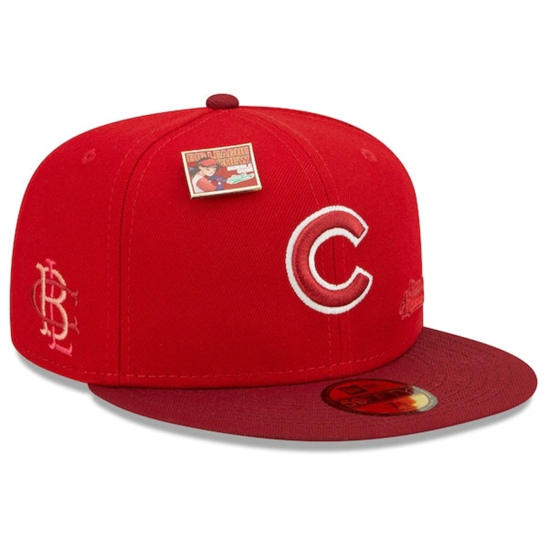New Era MLB x Big League Chew  Chicago Cubs Slammin’ Strawberry Flavor Pack 59FIFTY Fitted Hat – Scarlet/Cardinal