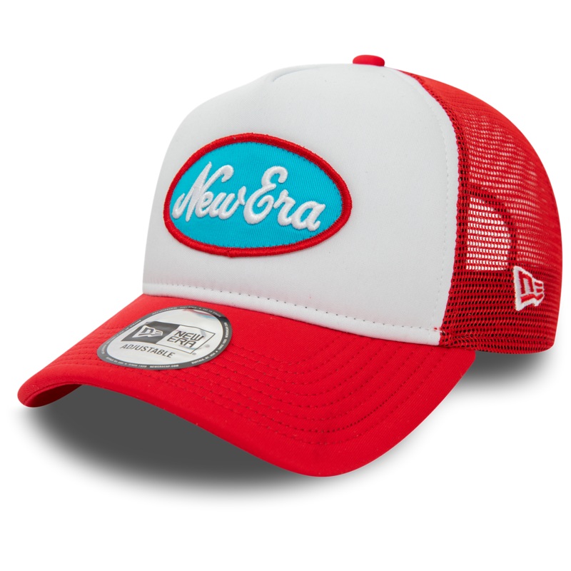 New Era Oval White/Red Trucker Cap One Size