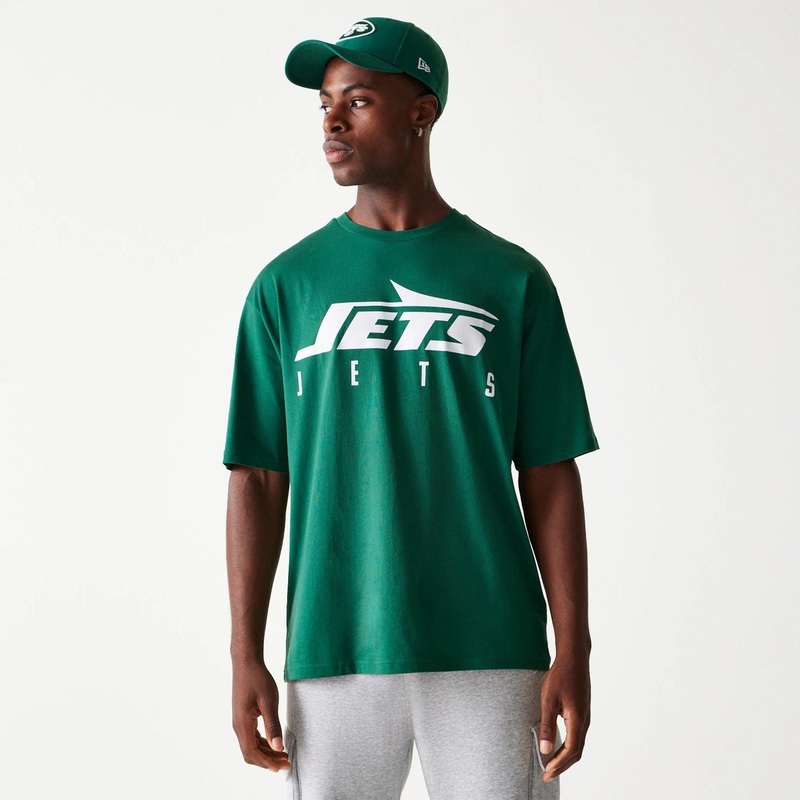 New York Jets NFL Games Slogan Green Oversized T-Shirt XS