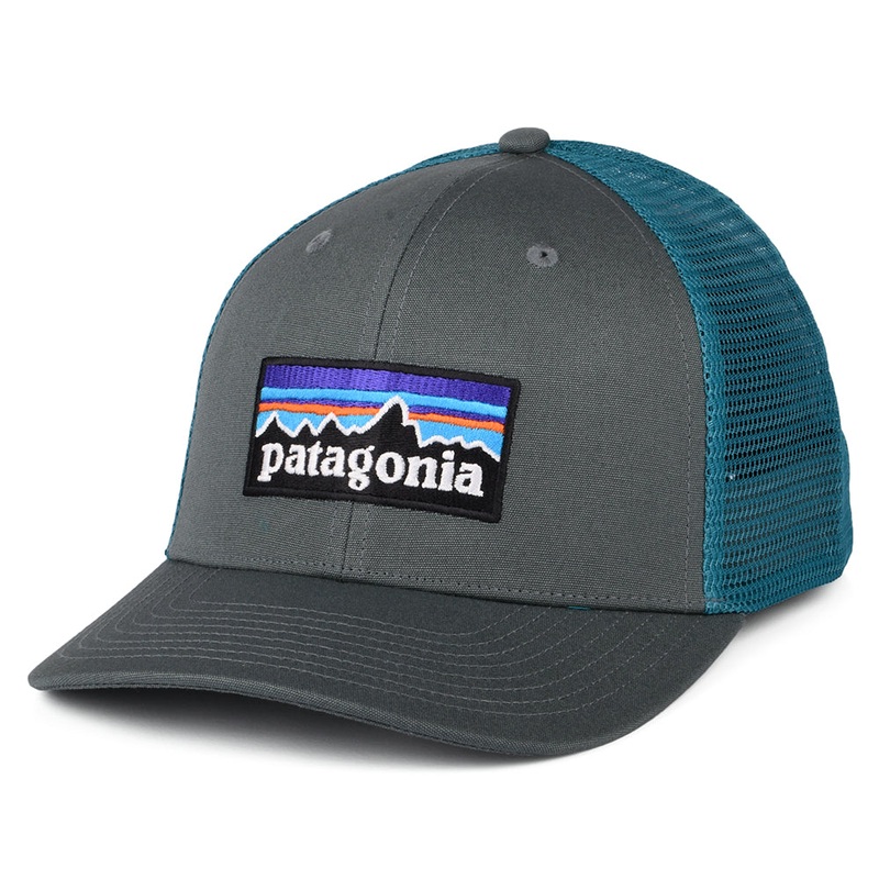 Patagonia Hats P-6 Logo Organic Cotton Trucker Cap – Light Forest-Teal Adjustable