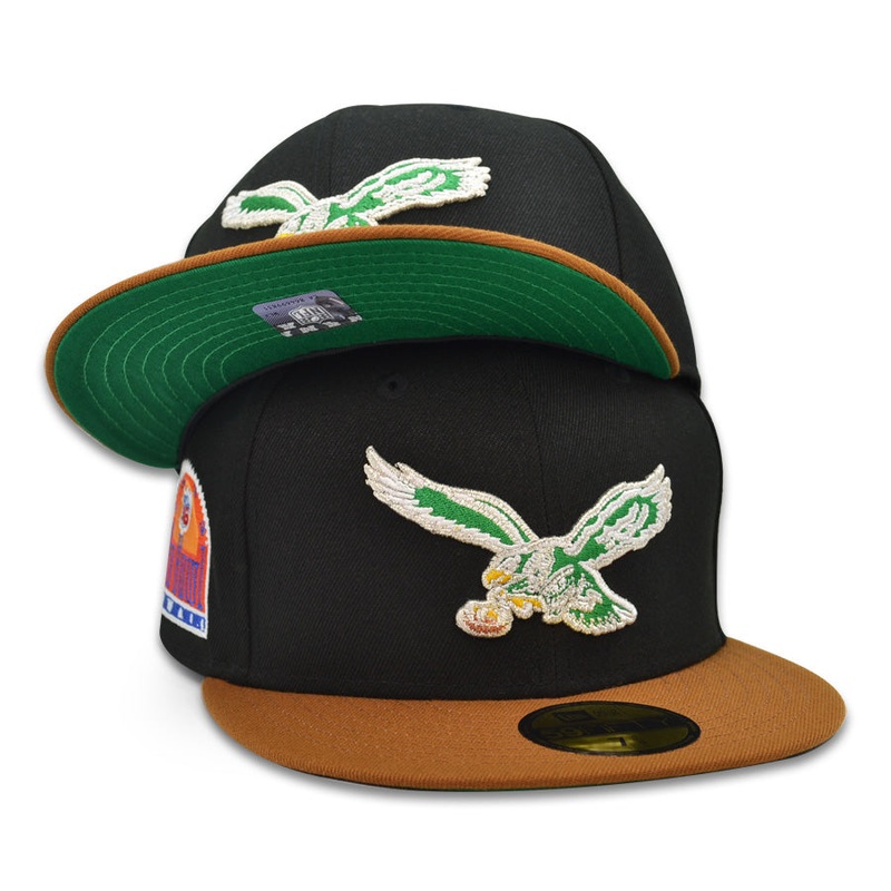 Philadelphia Eagles 1993 PRO-BOWL Exclusive New Era 59Fifty NFL Fitted Hat -Black/Toasted Almond 6 7/8