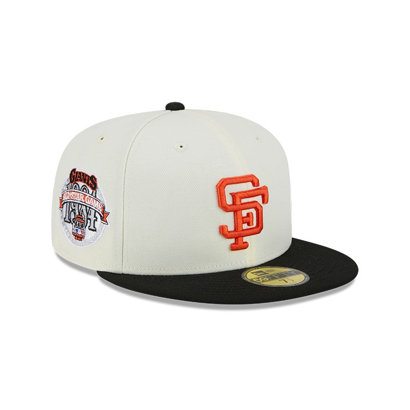 San Francisco Giants 1984 ALL-STAR GAME Exclusive New Era RETRO 59FIFTY Fitted Hat – Chrome/Black 6 7/8