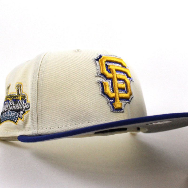San Francisco Giants Tell It GoodBye New Era 59Fifty Fitted Hat (Chrome Royal Blue Gray Under Brim) 7
