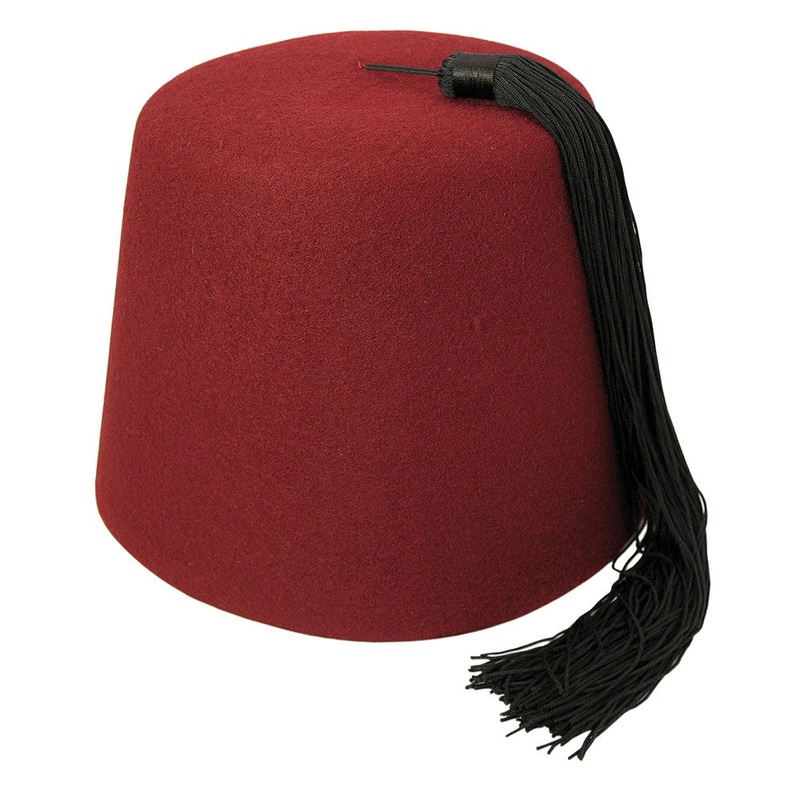 Village Hats Maroon Fez with Black Tassel S