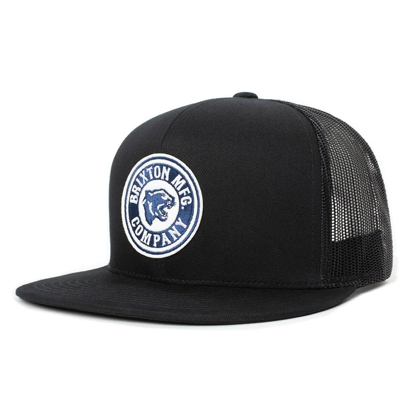 Brixton Hats Forte Medium Profile Trucker Cap – Black-Navy Adjustable
