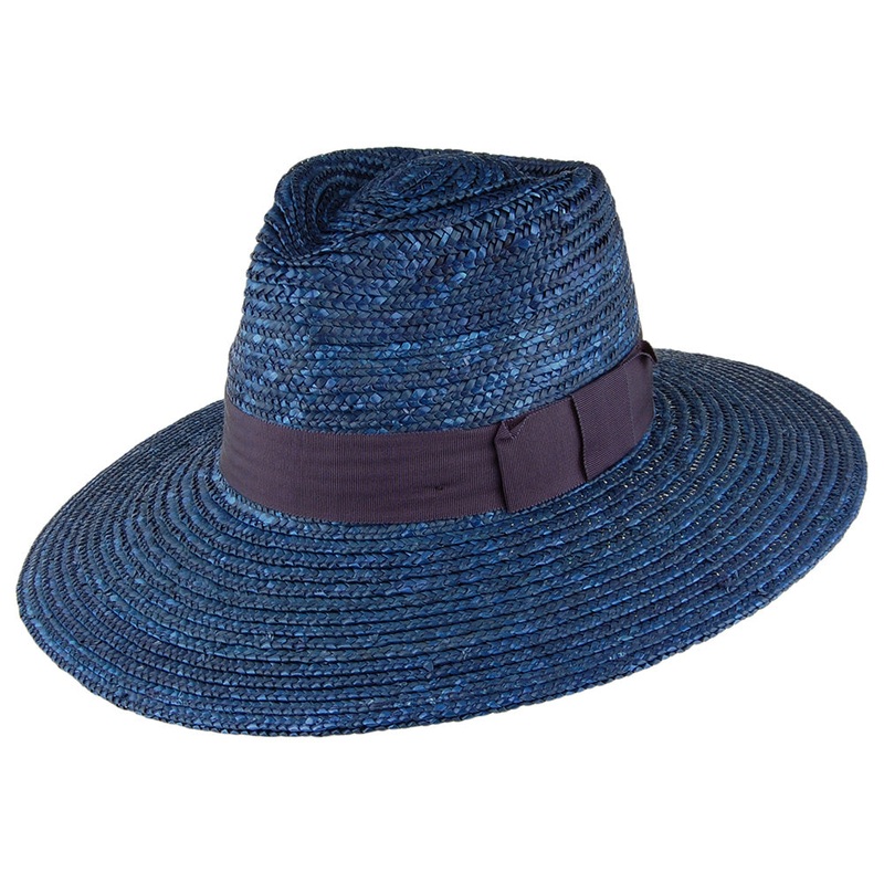 Brixton Hats Joanna Straw Sun Hat – Dark Blue Small-56cm