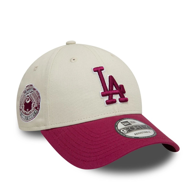 LA Dodgers World Series Patch Cream 9FORTY Adjustable Cap OSFM