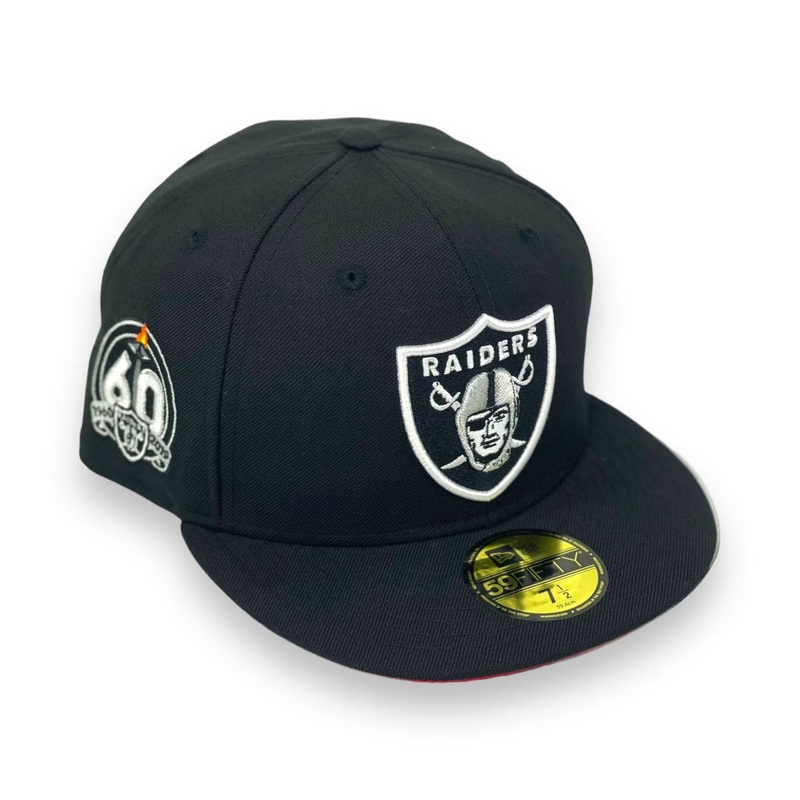 LAS VEGAS RAIDERS “60TH ANNIVERSARY ” NEW ERA  59FIFTY FITTED (RED BOTTOM) 67/8