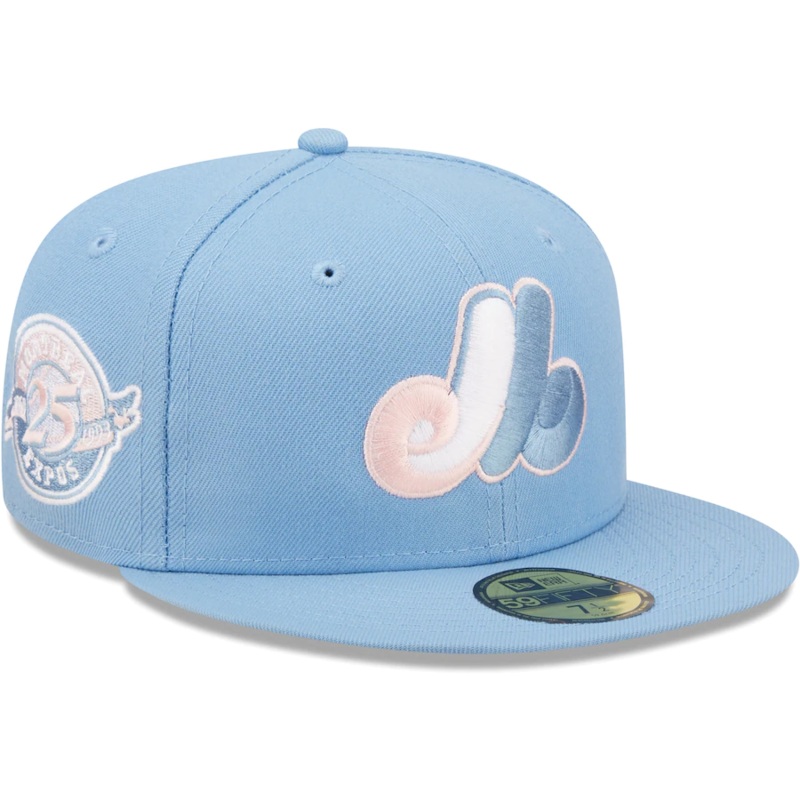 New Era Montreal Expos Light Blue Cooperstown Collection 25th Anniversary 59FIFTY Fitted Hat