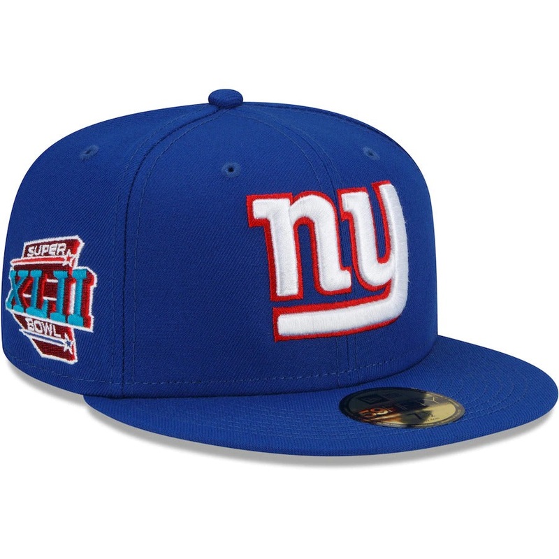New Era New York Giants Royal Patch Up Super Bowl XLII 59FIFTY Fitted Hat