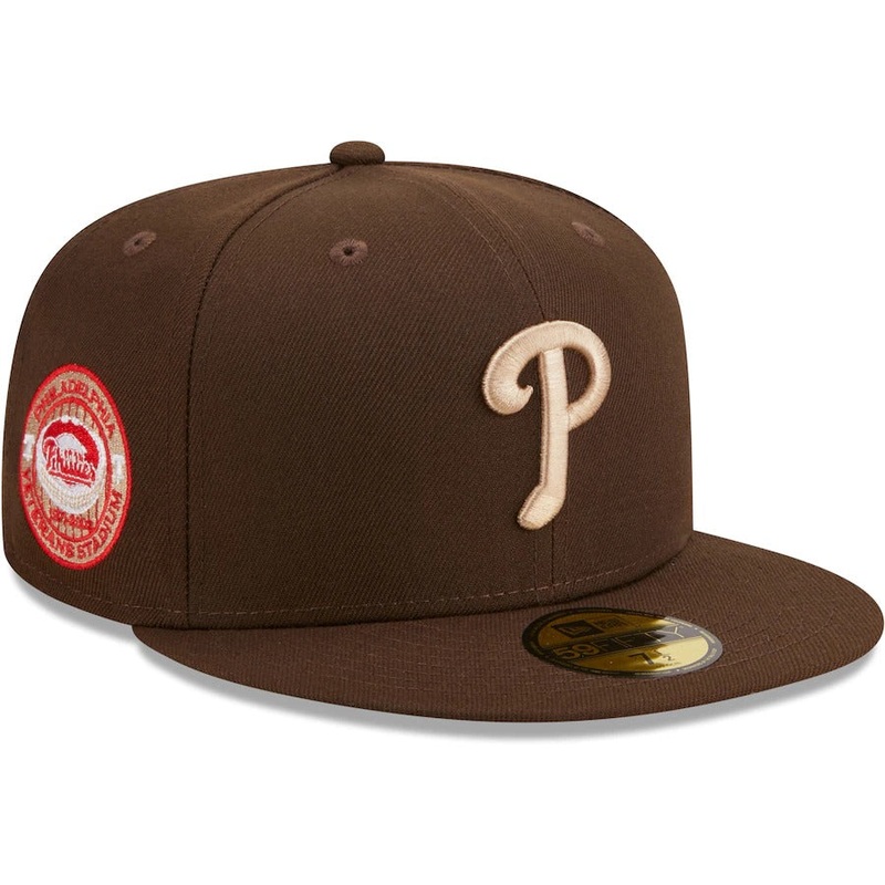 New Era Philadelphia Phillies Brown Veterans Stadium Team Scarlet Undervisor 59FIFTY Fitted Hat