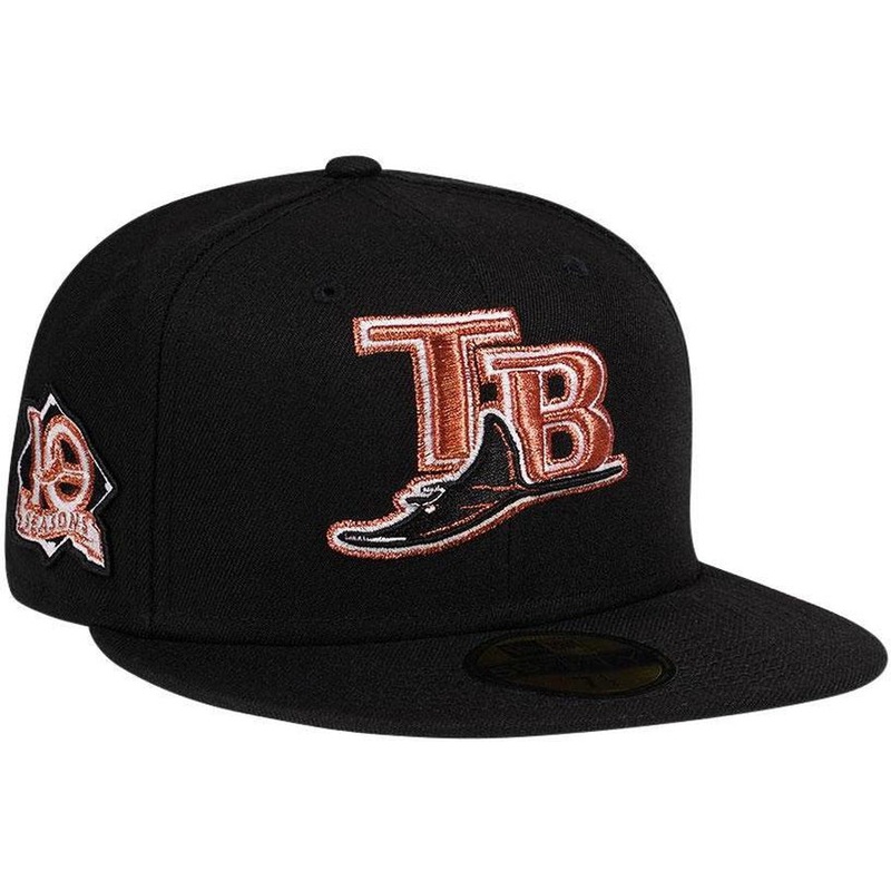 New Era Tampa Bay Rays 10 Season Black and Copper Edition 59Fifty Fitted Hat