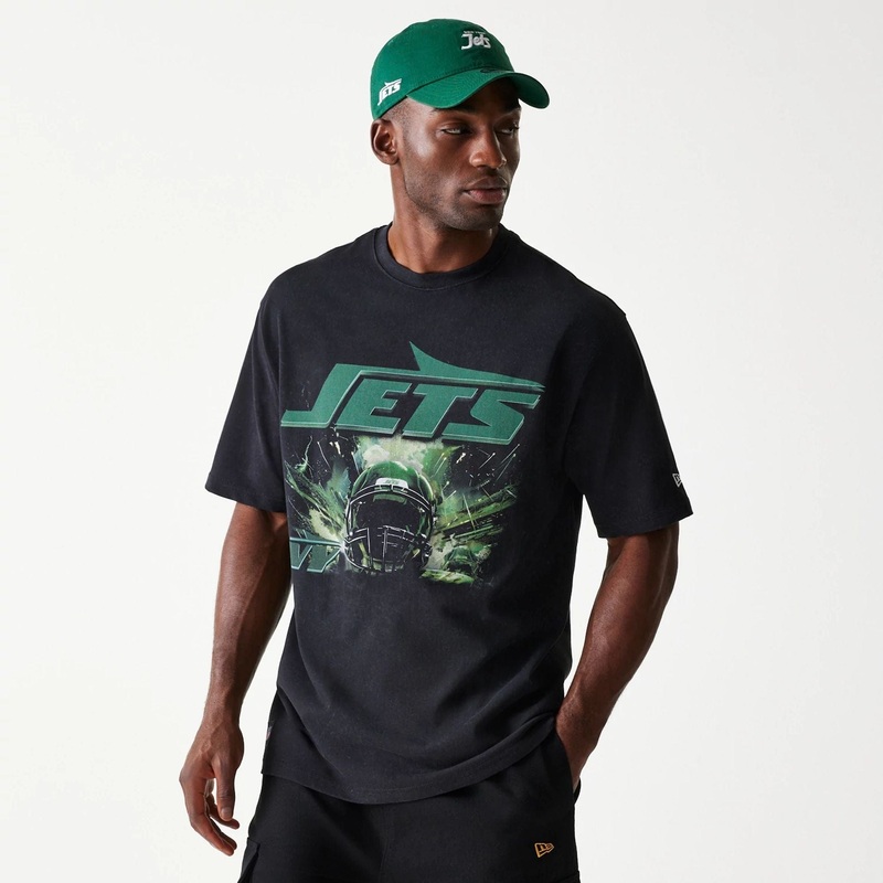 New York Jets NFL Games Premium Apparel Black Oversized T-Shirt XS