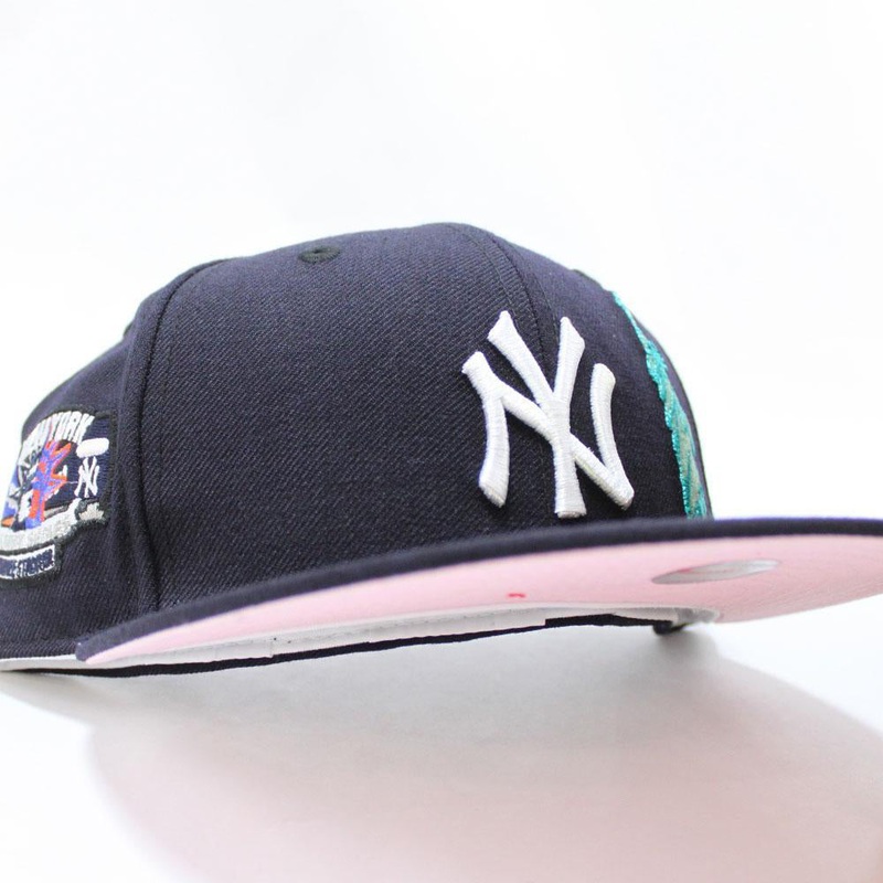 Statue of Liberty New York Yankees Subway Series Yankee Stadium  New Era 59Fifty Fitted Hat (Navy Pink Under Brim) 7