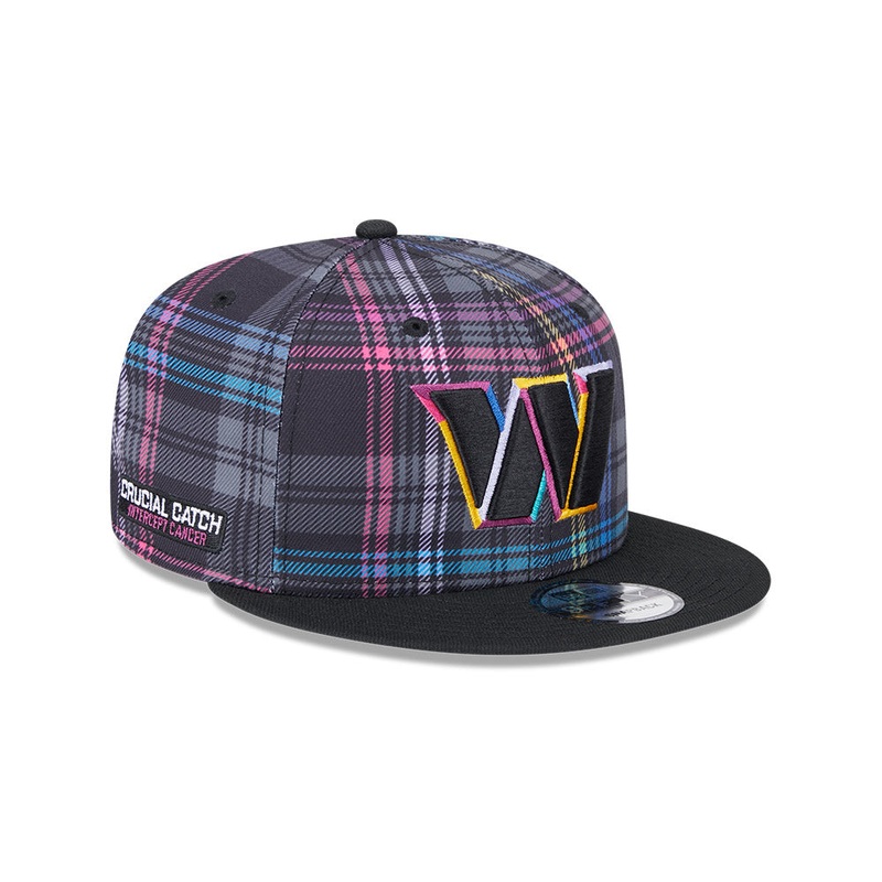 Washington Commanders New Era 2024 NFL Crucial Catch Plaid 9Fifty Snapback Hat – Black/Pink