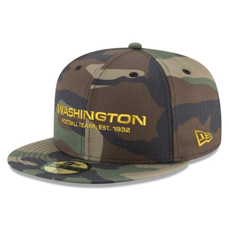 Washington Football Team New Era Secondary Logo 59Fifty Fitted Hat – Woodland Camo 7