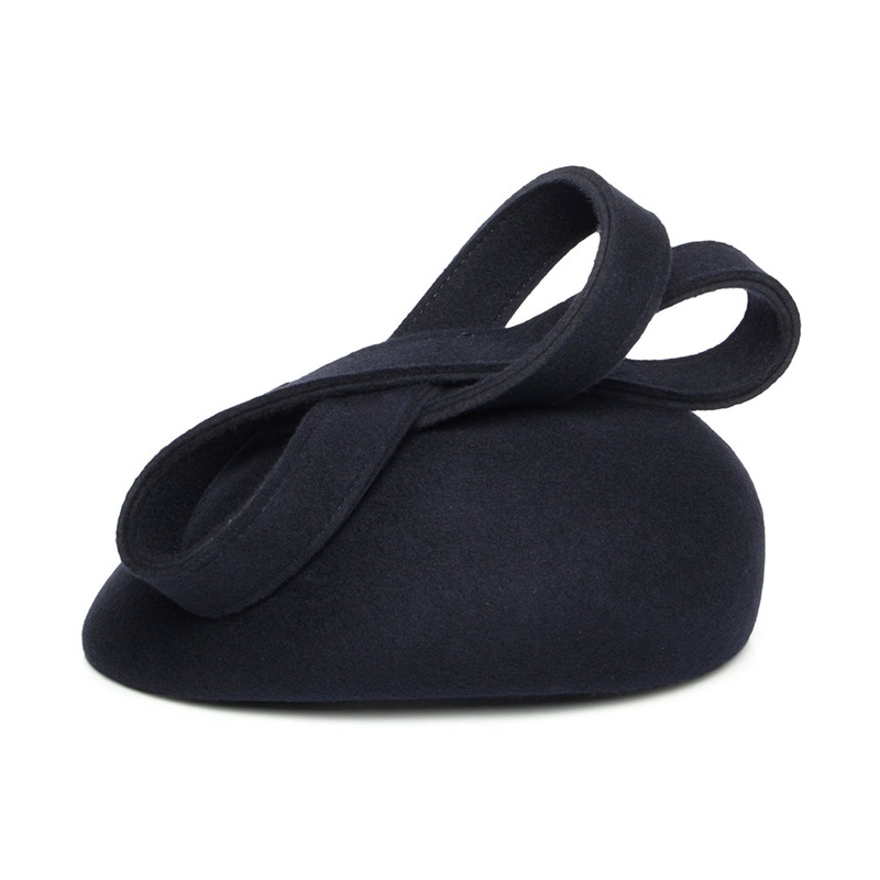 Whiteley Jenny Wool Pillbox Hat – Navy Blue 1-Size