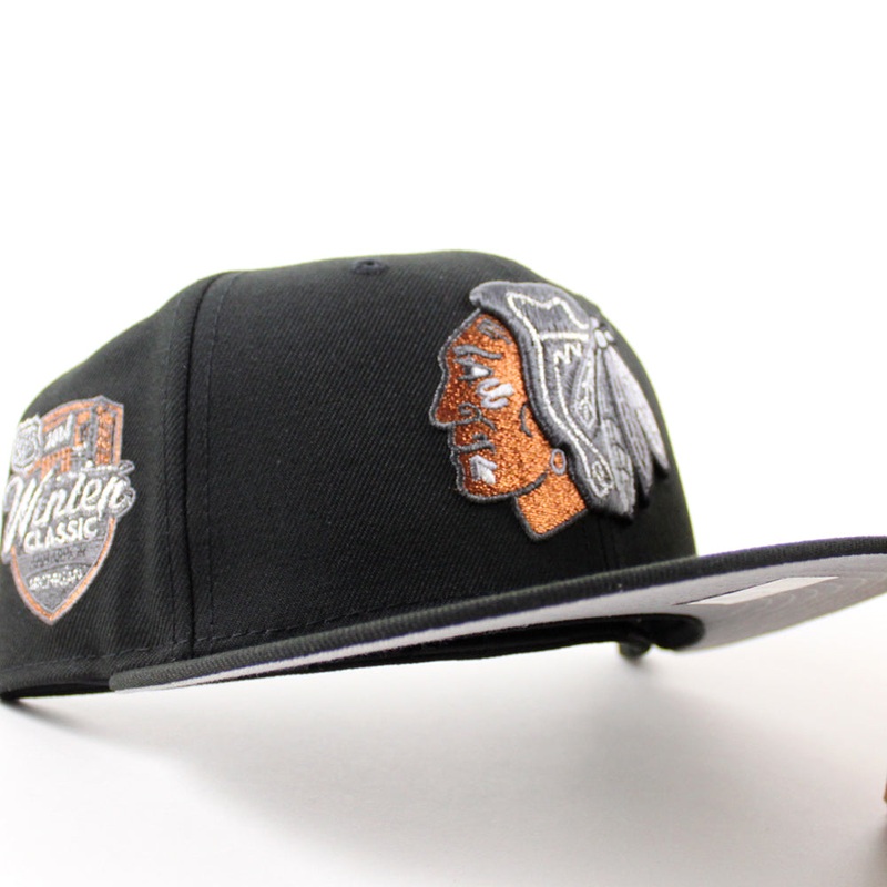 Chicago Blackhawks 2014 Winter Classic Patch New Era 59Fifty Fitted Hat (Black Gray Under brim) 7