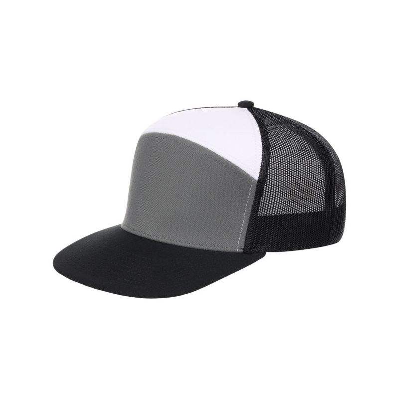Crowns by Lids Birdie 7-Panel Trucker – Charcoal/White/Black Adjustable
