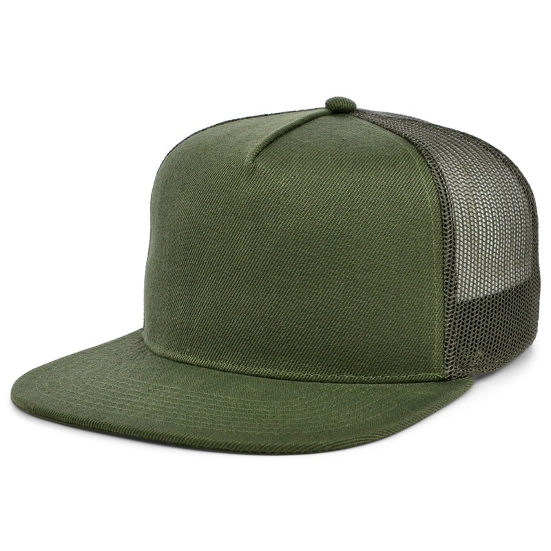 Crowns by Lids Essential 5-Panel Trucker – Olive Adjustable