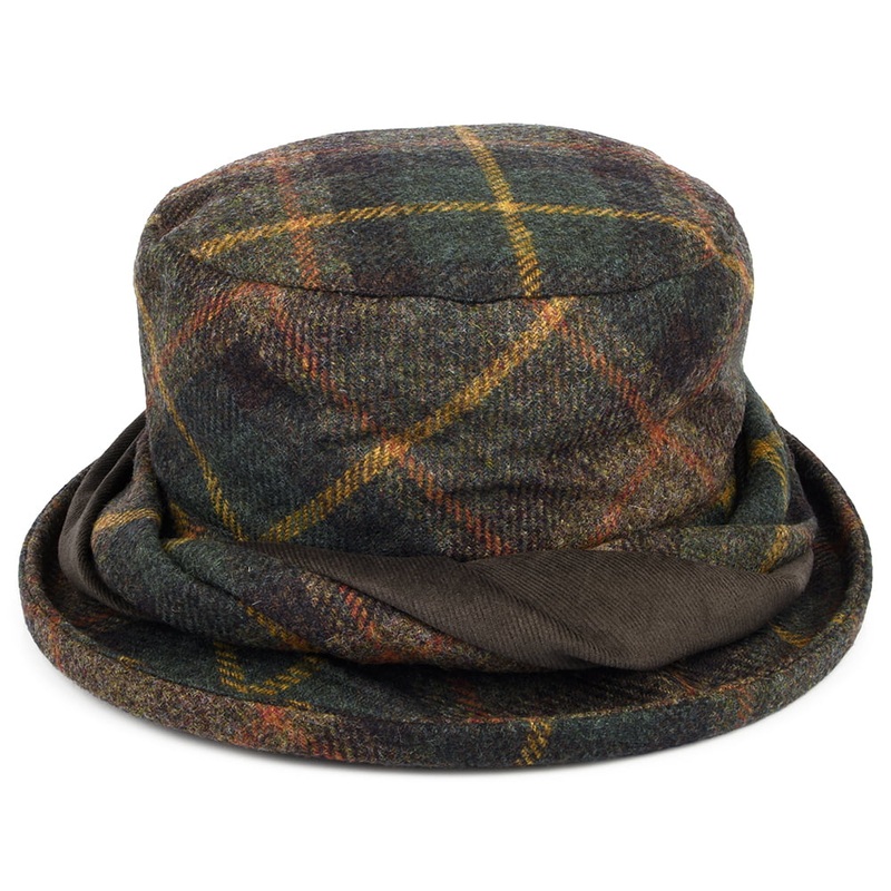 Failsworth Hats British Wool Tartan Bucket Hat – Green-Multi 1-Size