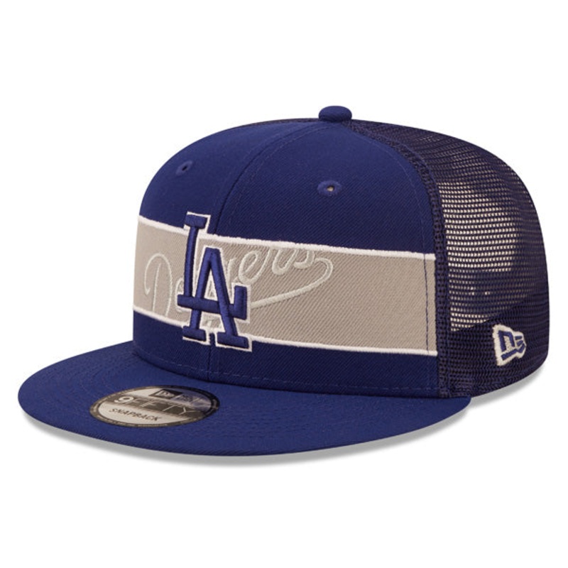 Los Angeles Dodgers New Era MLB TONAL BAND TRUCKER 9FIFTY Snapback Hat – Royal/Gray