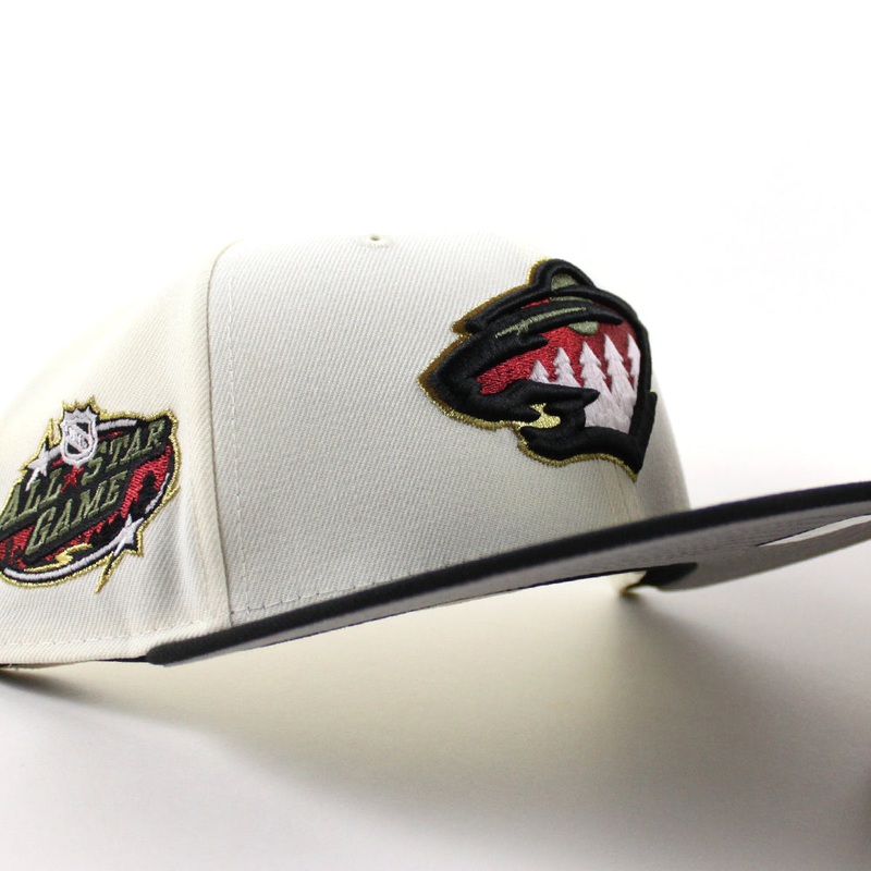 Minnesota Wild All Star Game New Era 59Fifty Fitted Hat (Chrome White Black Gray Under brim) 7