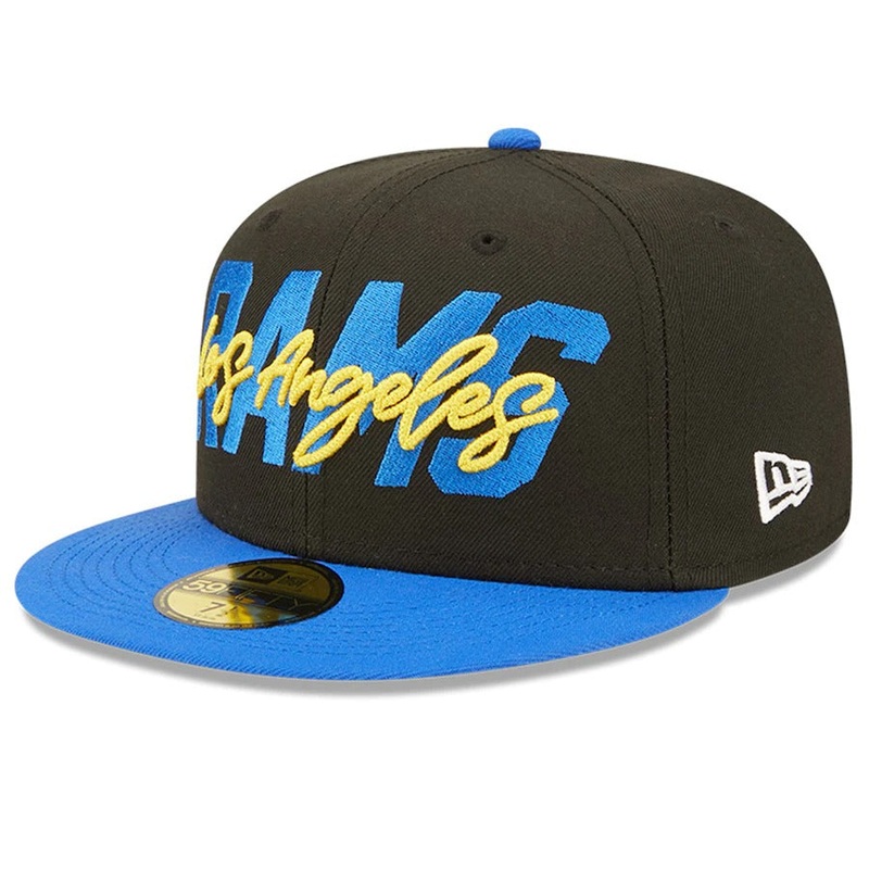New Era Los Angeles Rams  Black/Royal 2022 NFL Draft On Stage 59FIFTY Fitted Hat