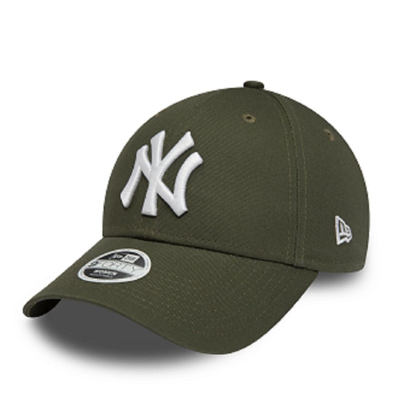 New York Yankees 9FORTY Womens League Essential Olive Cap One Size