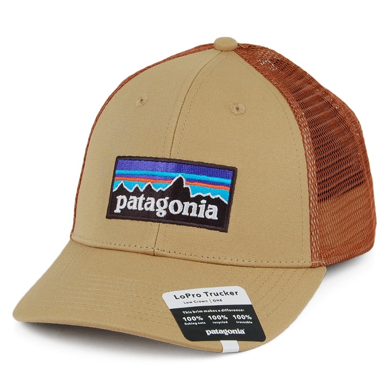 Patagonia Hats P-6 Logo Organic Cotton LoPro Trucker Cap – Tan-Brown Adjustable