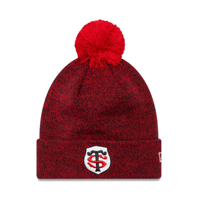 Stade Toulousain Marl Red Bobble Knit Beanie Hat OSFM