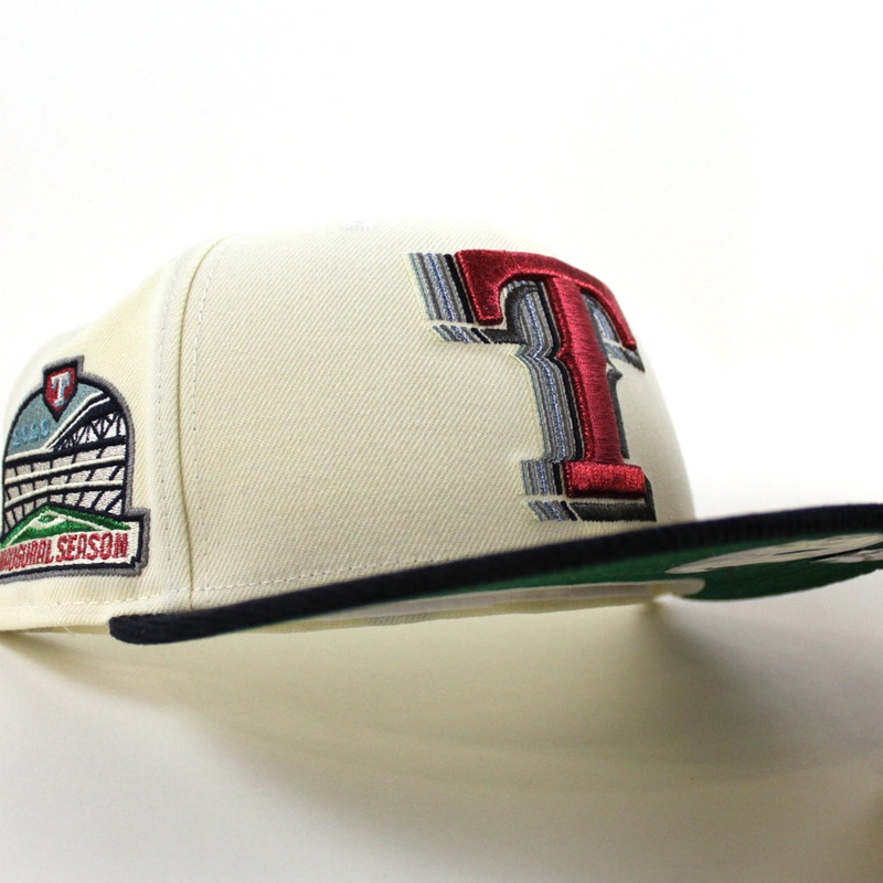 Texas Rangers 2020 Inaugural Season New Era 59Fifty Fitted Hat (Chrome White Corduroy Navy Green Under Brim) 7