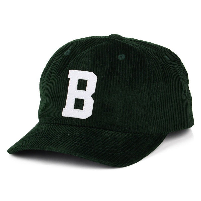Brixton Hats Big B MP Corduroy Baseball Cap – Green Adjustable