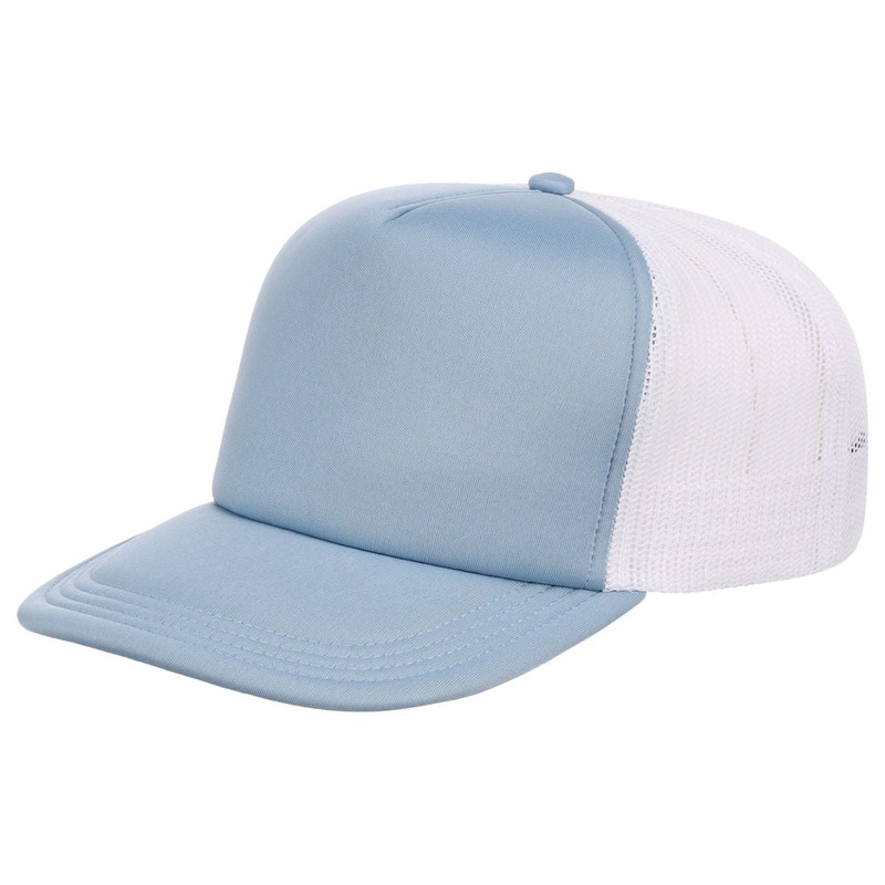 Crowns By Lids Screen Foam Trucker Cap – Light Blue/White Adjustable