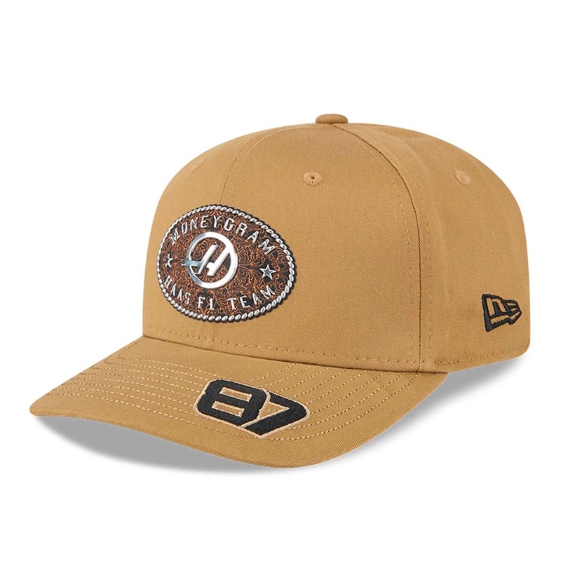 MoneyGram Haas Formula 1 Oliver Bearman Austin Race Special Beige 9SEVENTY Stretch Snap Adjustable Cap OSFM