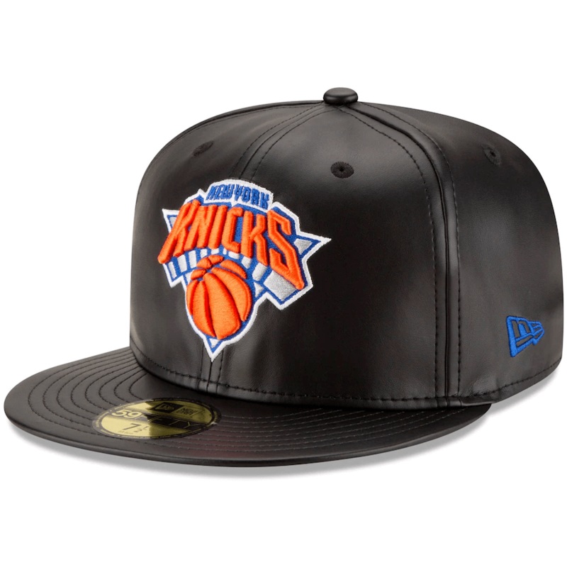 New Era New York Knicks Leather 59Fifty Fitted Hat