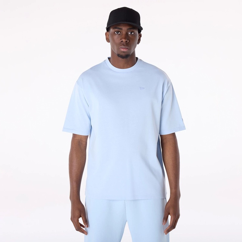 New Era Sticker Pastel Blue Oversized T-Shirt XS