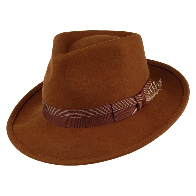 Brixton Hats Swindle III Fedora Hat – Coffee Small-56cm