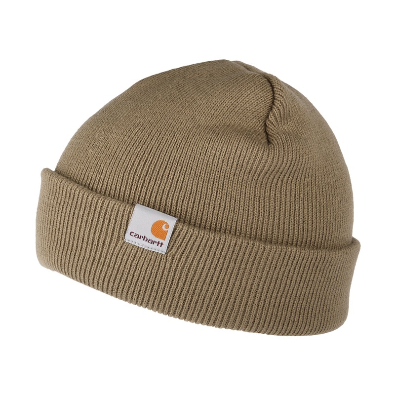 Carhartt WIP Hats Stratus Short Watch Beanie Hat – Tan 1-Size