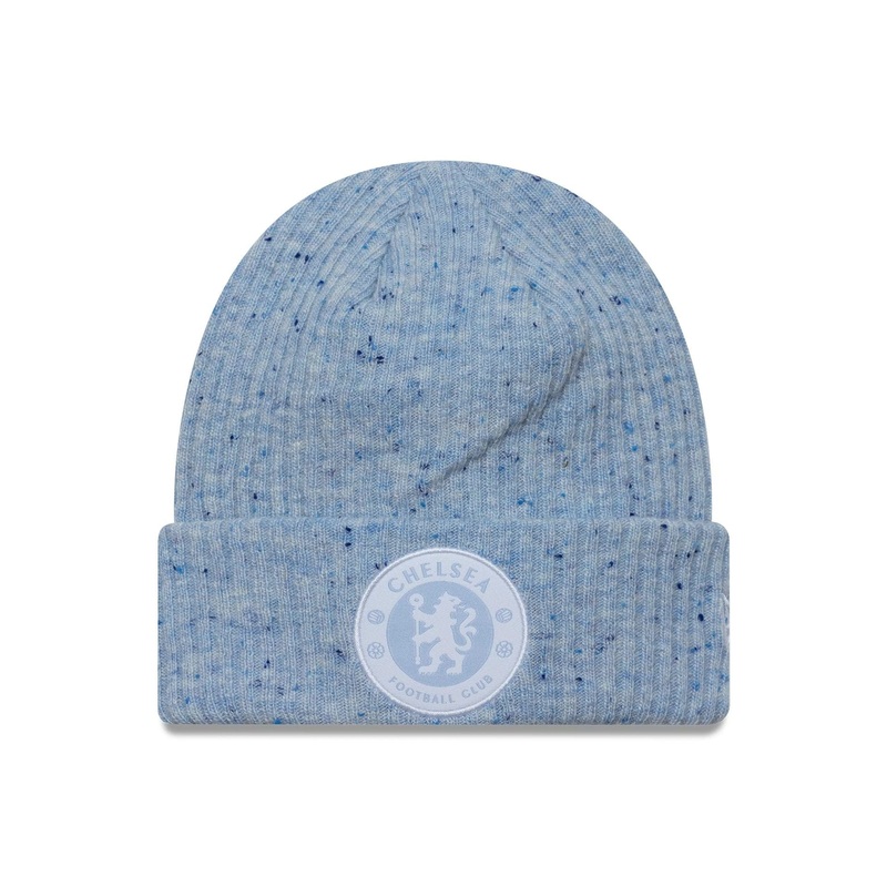 Chelsea FC Lion Crest Fleck Crest Grey Cuff Knit Beanie Hat OSFM
