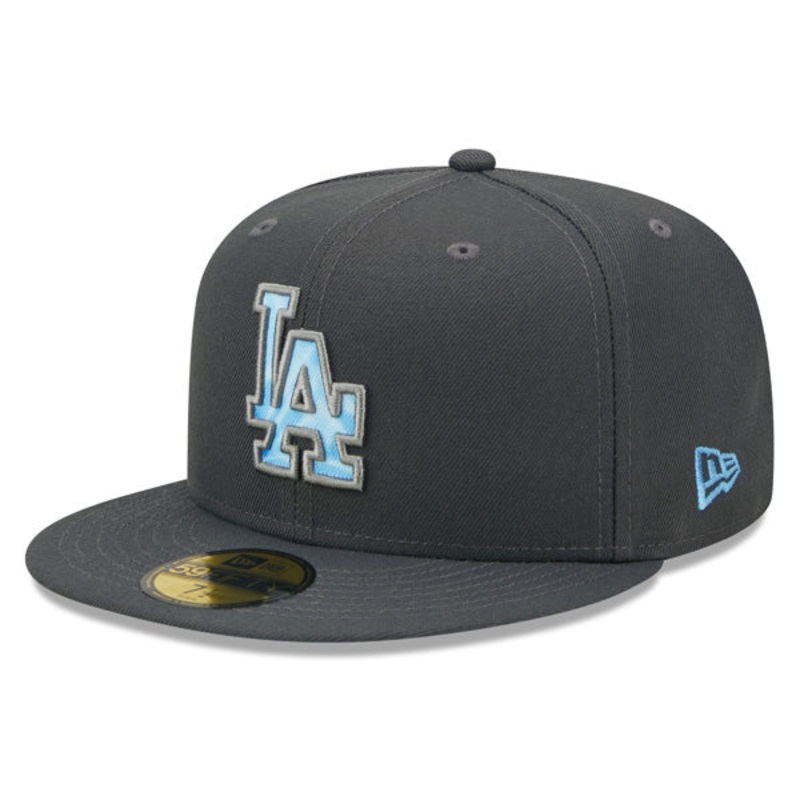 Los Angeles Dodgers New Era 2022 FATHER’S DAY On-Field 59FIFTY Fitted Hat – Graphite/Sky 6 7/8