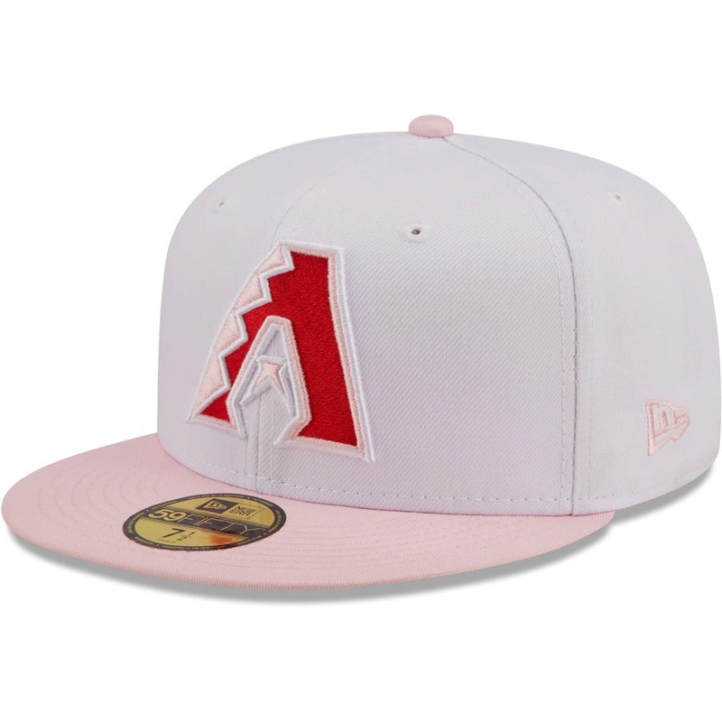 New Era Arizona Diamondbacks White/Pink Scarlet Undervisor 59FIFTY Fitted Hat