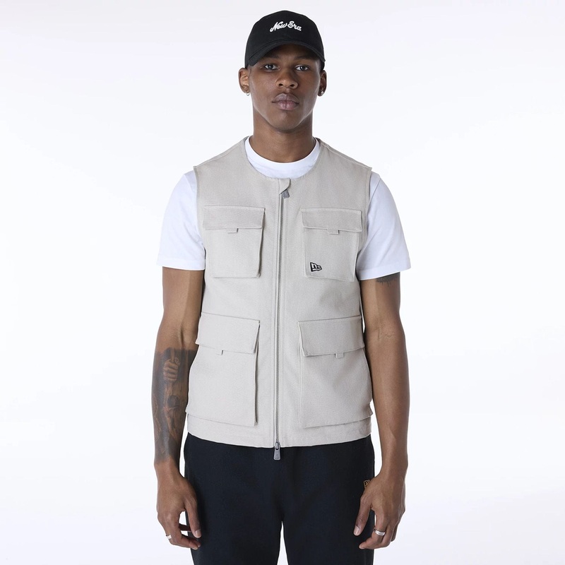 New Era Essential Cream Utility Vest XS